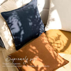 Foindtower Linen Solid Decorative Throw Pillow Covers 18x18 Inch Navy Blue - Image 6