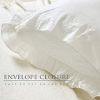 2 Pack Off White Ruffled Euro Shams Pillow Covers 26"x26" - Image 5