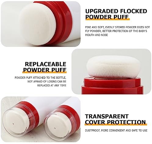 2Pcs Empty Loose Powder Dispenser Bottle Portable Travel Powder Puff Case Baby - Image 3