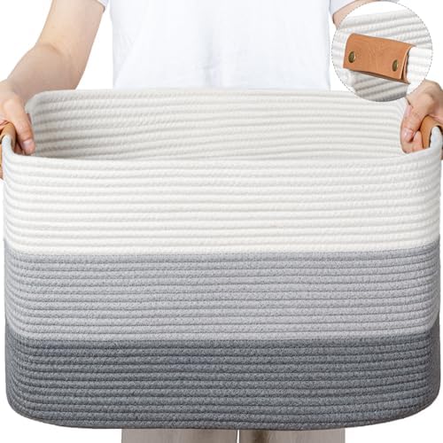 danpinera Large Woven Basket 25’’*16’’*16’’ 108L Woven Baskets by danpinera