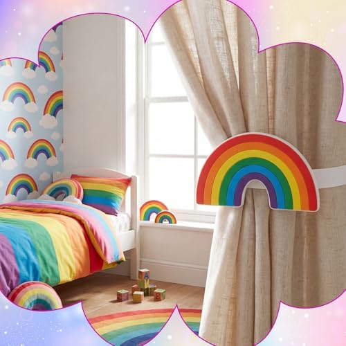 Briwooody 2 Pcs Rainbow Curtain Tiebacks Acrylic Curtain Holdbacks - Image 3