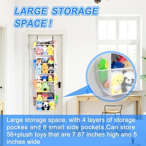 Toread Over the Door Stuffed Animal Storage, Holds Up To 75 lbs, Easy View Over - Image 4