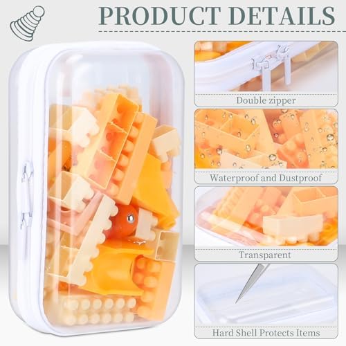 YOPCDJ 3 Pack Clear Hard Shell Zipper Case, Plastic Pouch - Image 4