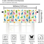 Dessert Valances Curtain Colorful Gummy Bears Candies Pattern Window Treatment - Image 2