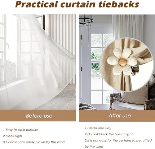 SRG Curtain Tiebacks for Curtains 2 Pack, Decorative Curtain Holdbacks for - Image 3