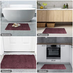 Yeaban Chenille Black Bathroom Rug 20"x32", Non-Slip Rubber Backing - Image 5
