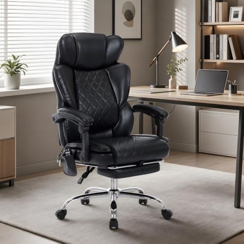 Executive Office Chair, 22.05" Wide Leather Ergonomic Office Chair - Image 2
