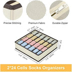Joyoldelf Drawer Organizer 2 Packs, 24 Cell Collapsible Closet Cabinet Storage - Image 5