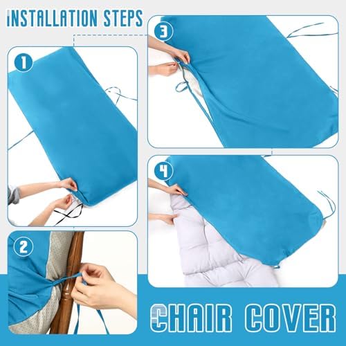 Tudomro 4 Pcs Outdoor High Back Chair Cushion Covers Waterproof Patio - Image 4