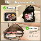 4 pcs Clear Zipper Pouches, Hard Shell Zipper Case, Makeup Organizer - Image 3