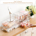 Yieach 8 Pack Clear Stackable Storage Drawers, Acrylic Drawer Organizer - Image 4