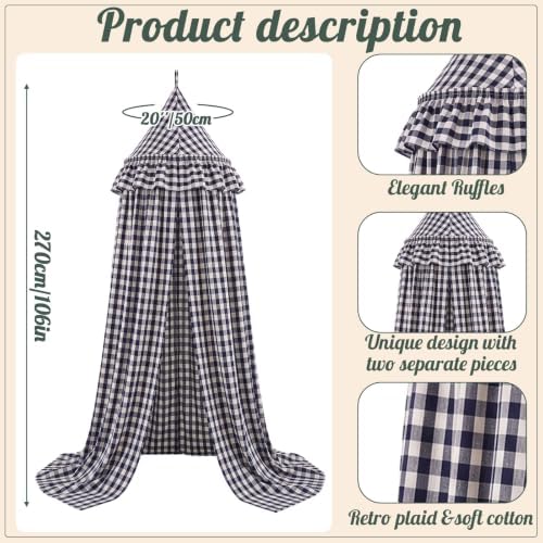 SmoothNovelty Gingham Plaid Bed Canopy - Image 2