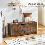 VANKILEY 47.2" Storage Chest Extra Large, Wooden Storage Bench, Rustic Brown - Image 4
