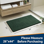 Chenille Bathroom Rug 26"x44" Dark Green, Non-Slip Plush Bath Mat - Image 2