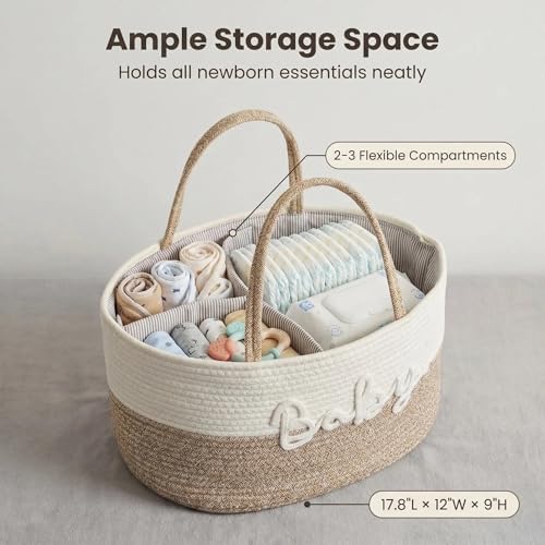 Diaper Caddy Organizer with Changeable Compartments, Newborn Essentials - Image 3
