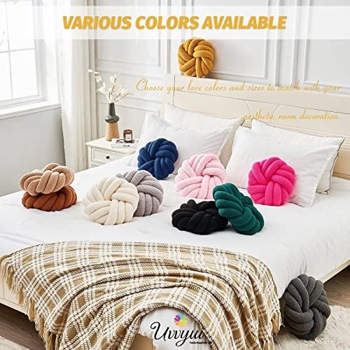 Uvvyui Knot Pillows, 14 Inch Decorative Throw Pillows Round Pillows Cushion - Image 6