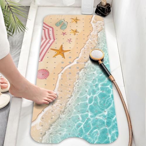 Bathtub Mat Non Slip, Beach Extra Long Bath tub Mat Shower Floor Mat - Image 6