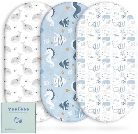 Yoofoss 3-Pack Bassinet Sheets for Boys Girls Universal Fit by YOOFOSS