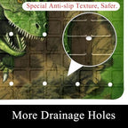 Shower Mat Non Slip 26.8 x 15.1 Inches, 3D Dinosaur Bathtub Mat Shower Stall - Image 2