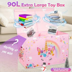 Large Toy Box, Sturdy Kids Storage Organizer - Image 2