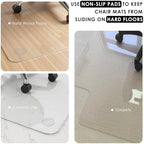 Kuyal 1/5" Thick Office Chair Mat, Heavy Duty Hard Computer Chair Mat - Image 4