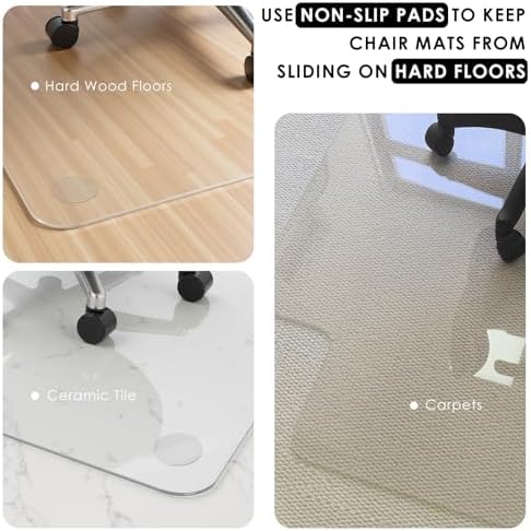 Kuyal 1/5" Thick Office Chair Mat, Heavy Duty Hard Computer Chair Mat - Image 4