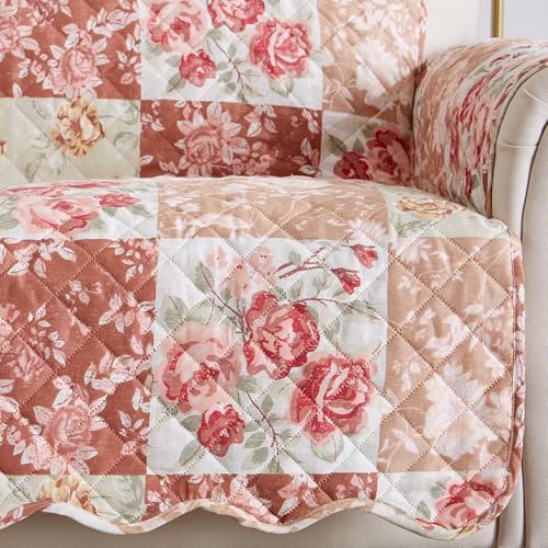 Great Bay Home Reversible Floral Patchwork Chair Furniture Protector - Image 2