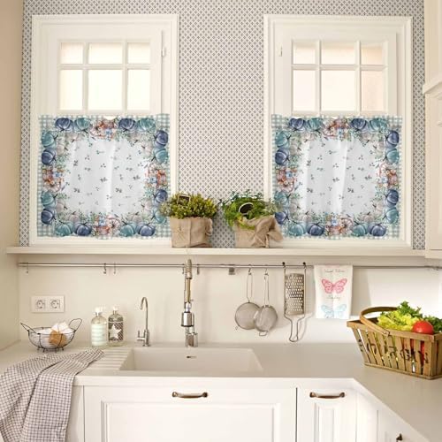 Fall Thanksgiving Kitchen Curtains and Valances Set, Farmhouse Plaid - Image 4