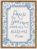 Framed Christian Wall Art, Bible Verse Praise God From Whom All Blessings Flow by Unknown