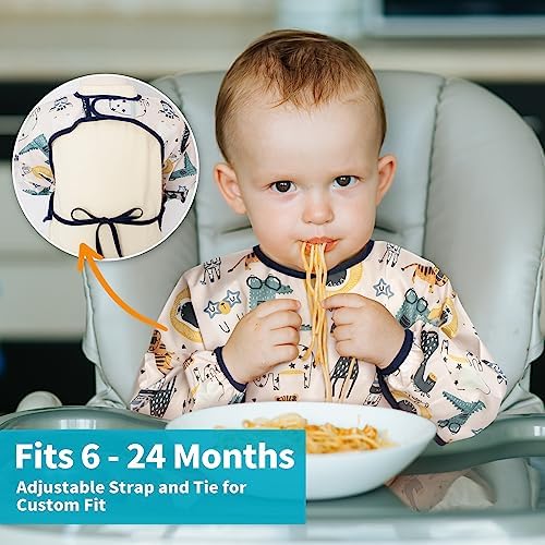 3 Pcs Long Sleeved Bib Set|Baby Waterproof Bibs - Image 4
