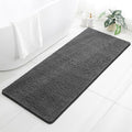 Chenille Bathroom Runner Rug 24"x60" Dark Gray, Plush Bath Mat by Kildoss