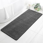 Chenille Bathroom Runner Rug 24"x60" Dark Gray, Plush Bath Mat by Kildoss