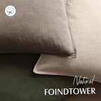 Foindtower Linen Solid Decorative Throw Pillow Covers 18x18 Inch Brown Tan - Image 4