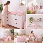 Pink Bow Diaper Caddy Organizer - Image 5