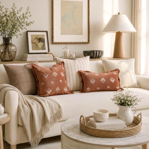 BlissBlush Lumbar Pillow Cover 12x20, Terracotta Velvet Decorative Lumbar - Image 3