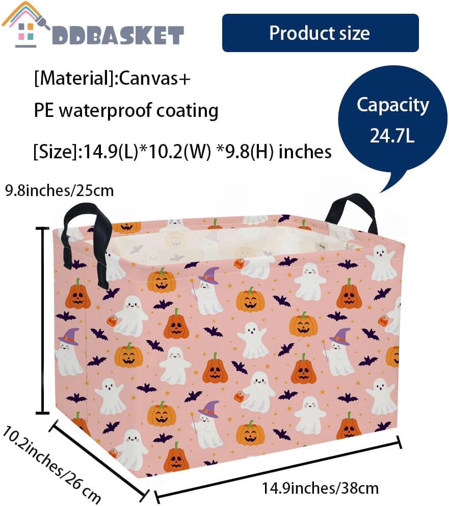 Rectangle Kids Baskets Hallowee Basket Pink Storage Bin Fish Box - Image 2