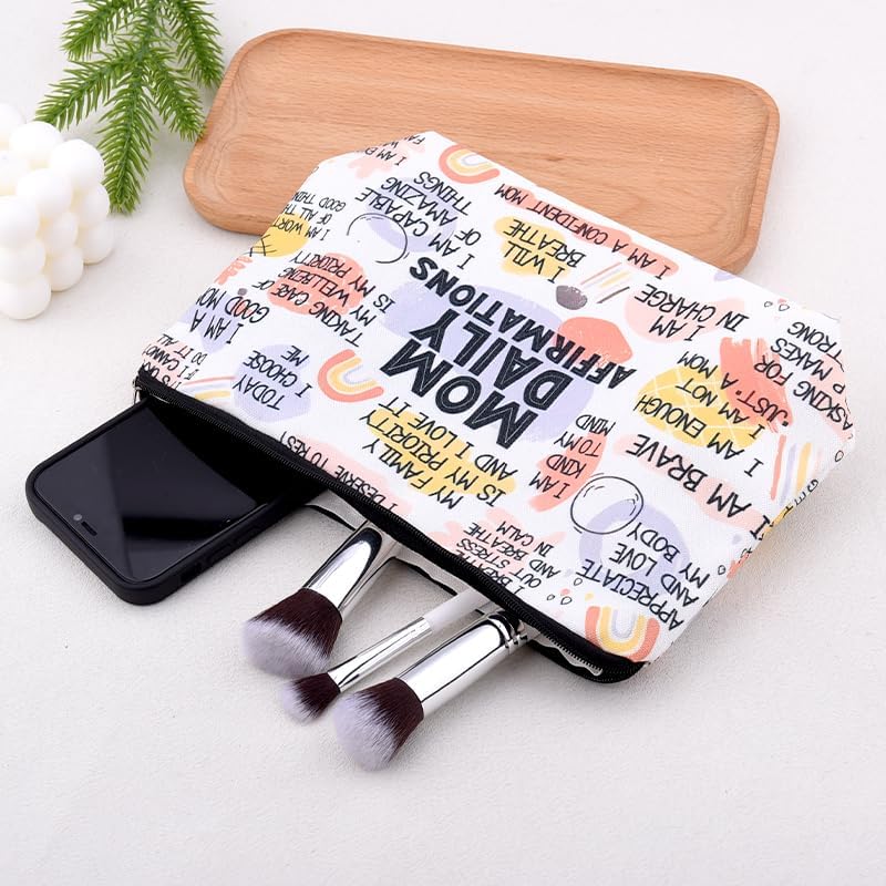 Positive Affirmation Mom Makeup Bags Best Mommy Mama Mother Birthday Gifts - Image 7
