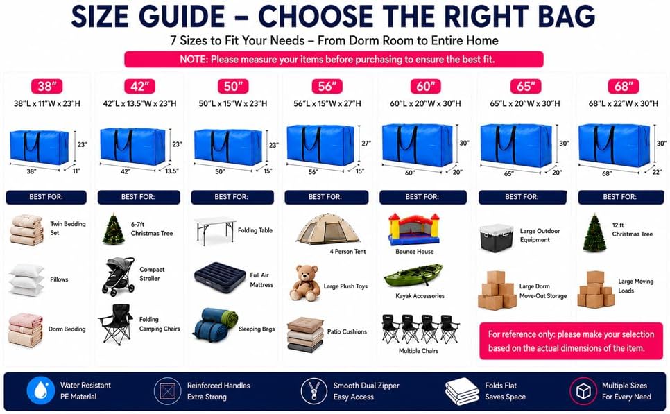 Extra Large Storage Bags, Jumbo Moving Tent Storage Bags, Waterproof Foldable - Image 7