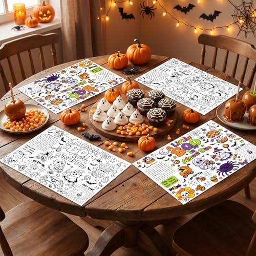 12PCS Halloween Baby Shower Coloring Placemats A Little Boo is Almost Due - Image 4