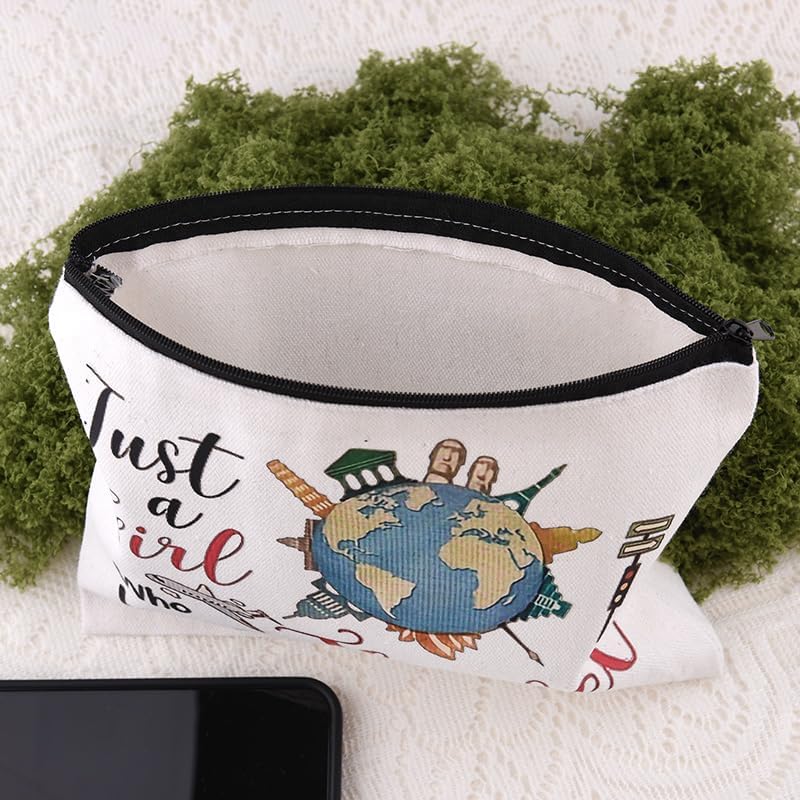 Travel Makeup Toiletry Bag for Women Girl Traveler Cosmetics Bag Bon Voyage - Image 4