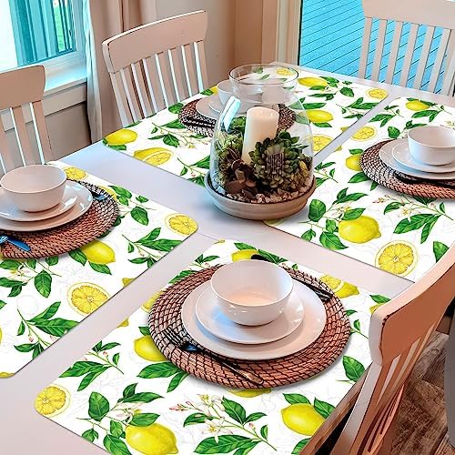 Lemon Placemats Set of 6 Summer Plastic Table Mat 17×13×0.04in - Image 5