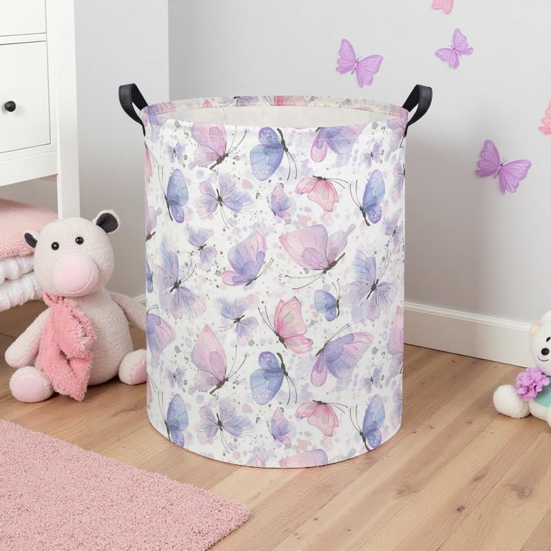 Butterfly Baby Laundry Basket Kids Hamper Animal Toy Storage Bin - Image 4