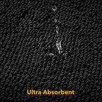 Yeaban Chenille Black Bathroom Rug 36"x60", Non-Slip Rubber Backing - Image 4