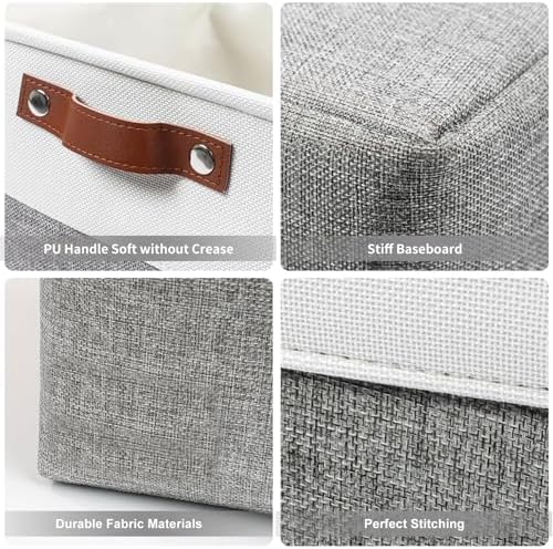 Bagnizer Large Fabric Storage Baskets | 50L Storage Bins, Decorative Linen - Image 5