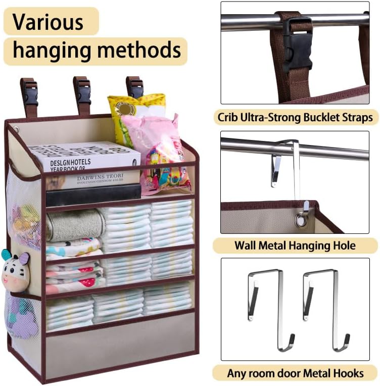 WishJazz XL Hanging Diaper Caddy Organizer - Image 6