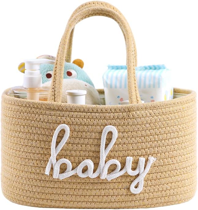 Baby Diaper Caddy Organizer, Nursery Storage Bin Basket by ZOMBATI