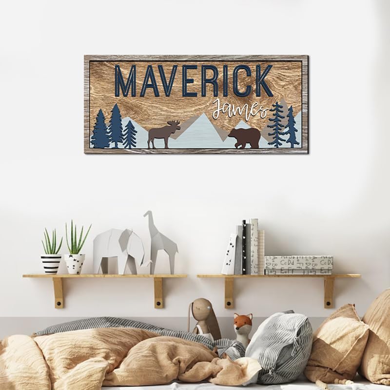 Custom name sign for nursery, Woodland nursery theme, Forest Wooden signs - Image 4