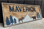 Custom name sign for nursery, Woodland nursery theme, Forest Wooden signs by IZI+POD