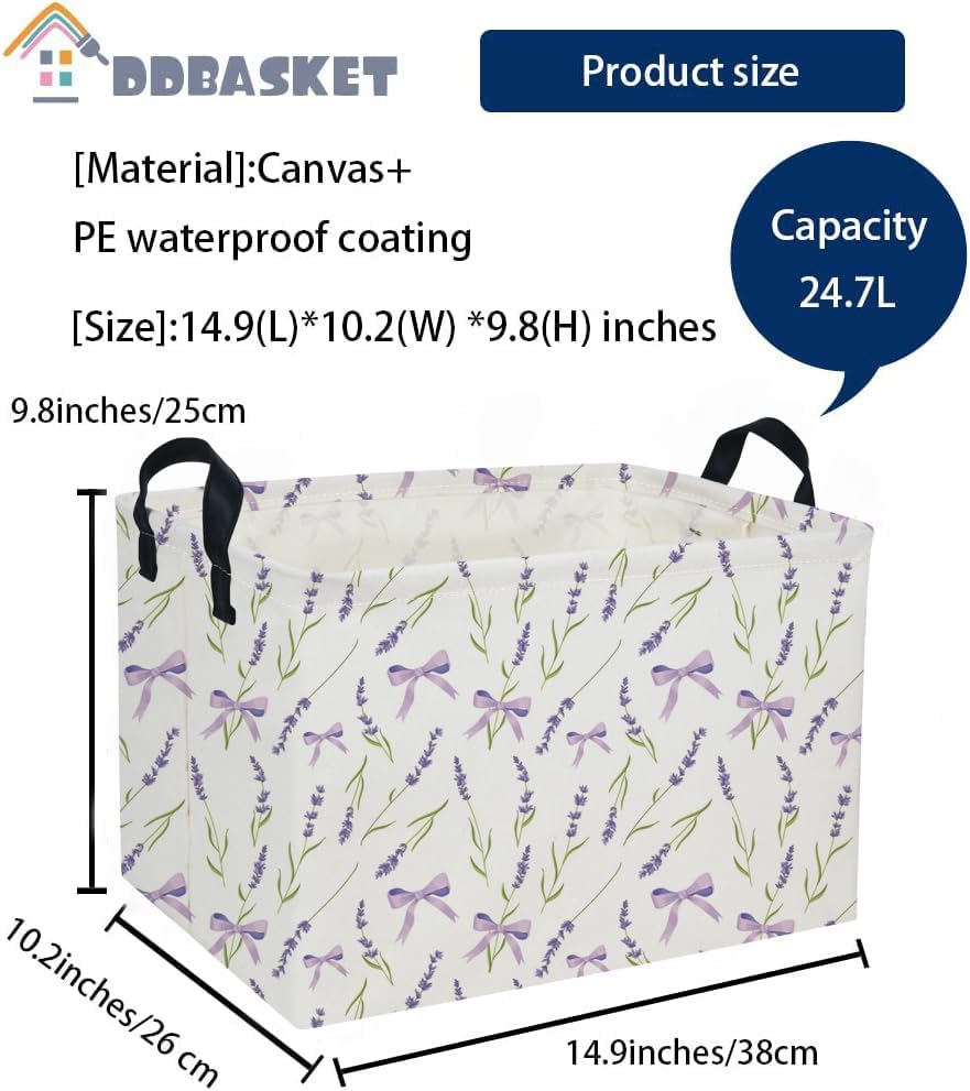 Rectangle Girls Baskets Flower Basket Cute Storage Bin Organizer Box - Image 2