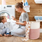 XUANGUO Cotton Rope Laundry Basket Hamper - Image 4